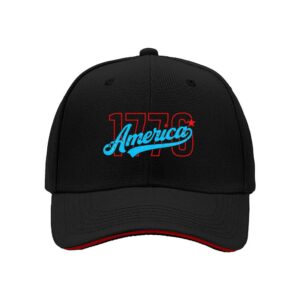 1776 America Patriotic Baseball Cap for Men Independence Day Gift Red White Blue USA Flag Design