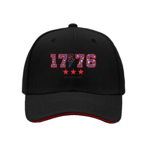 1776 American Independence Day Patriotic Hat for Men USA Flag Stars Design Fourth of July Gift Custom Name Cap