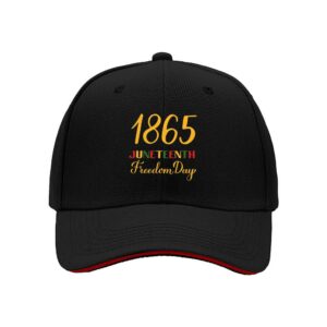 1865 Juneteenth Freedom Day Hat Men Baseball Cap Black History Celebration Gift for Independence Day and Memorial Day