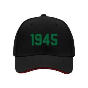 1945 Vintage Year Print Mens Baseball Cap World War II Commemorative Gift for History Lovers and Veterans Day