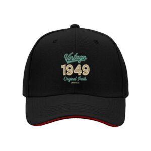 Vintage 1949 Original Parts Mostly Mens Baseball Cap Birthday Gift for Men Father's Day Present Classic Retro Style Hat