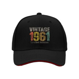 Vintage 1961 Limited Edition Men's Baseball Cap Birthday Gift for Him Anniversary Present Retro Style Hat