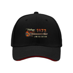 Vintage 1973 Limited Edition Guitar Design Men's Baseball Cap Classic Rock Music Gift for Birthday Christmas