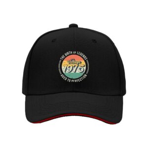 Vintage 1975 Birthday Gift for Men Aged to Perfection Classic Baseball Cap Birthday Present for 48 Year Olds