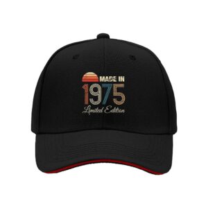Made in 1975 Limited Edition Vintage Logo Mens Baseball Cap Birthday Gift for Men Father's Day Present