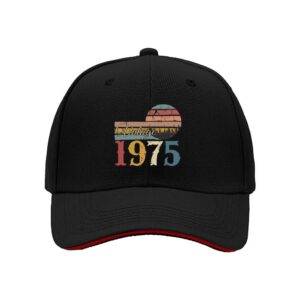 Vintage 1975 Retro Sunsets Men's Baseball Cap Outdoor Adventure Gift for Birthday Father's Day
