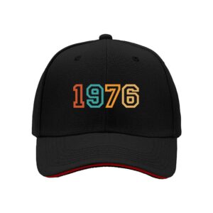 1976 Vintage Year Print Mens Baseball Cap Birthday Gift for Men 50th Anniversary Party Celebration Present
