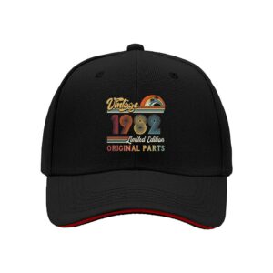 Vintage 1982 Limited Edition Original Parts Men's Baseball Cap Retro Surf Design Summer Gift for Dad Birthday