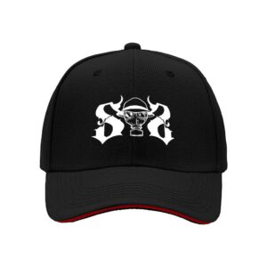 Gas Mask Devil Horns Baseball Cap Men's Gothic Streetwear Halloween Costume Gift for Horror Fans and Party Enthusiasts