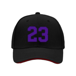 Purple 23 Number Print Baseball Cap for Men Sports Fan Gift Halloween Christmas Birthday Present