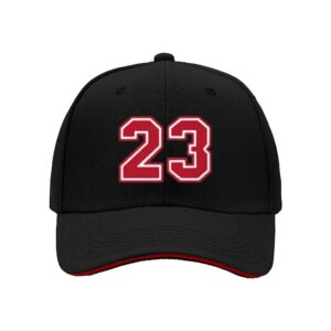 Red 23 Number Baseball Cap for Men Sports Fan Gift Christmas Birthday Present