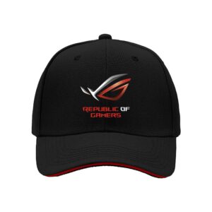 Republic of Gamers ROG Logo Baseball Cap for Men Gaming Gift Holiday Present Tech Enthusiast Style