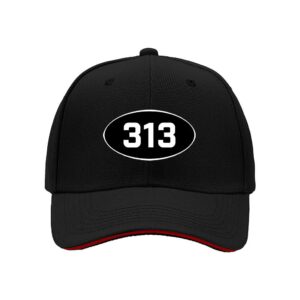 313 Detroit Oval Logo Baseball Cap Men's Streetwear Gift for Valentine's Day and Father's Day