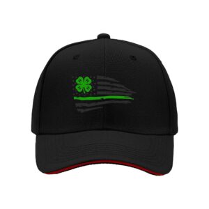 Green Shamrock USA Flag Hat for Men St Patrick's Day Gift Patriotic Irish American Baseball Cap Holiday Fashion Accessory