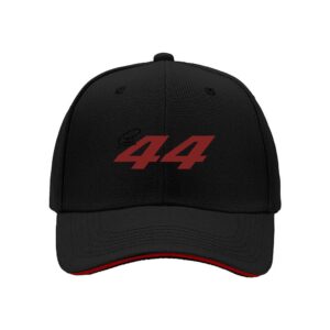 Red 44 Number Print Baseball Cap for Men Sports Fan Gift Holiday Present