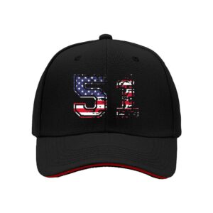 American Flag 51 Design Men's Baseball Cap Patriotic Holiday Gift for Independence Day and Memorial Day
