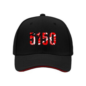 Red White Striped 5150 Baseball Cap for Men Holiday Gift Fashion Statement Streetwear Christmas Present
