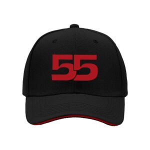 Red 55 Number Print Men's Baseball Cap for Sports Fans Birthday Gift Holiday Present