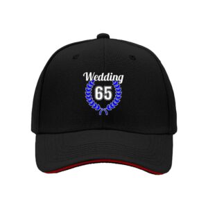 65th Wedding Anniversary Gift for Him Blue Laurel Wreath Baseball Cap Men's Hat Birthday Present for Couples