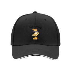 Cat Bakery Print Baseball Cap Adjustable Unisex Hat for Casual Outdoor Wear Drivers Cap with Cartoon Cat Design for Men Women