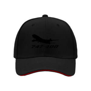 Boeing 747-400 Airplane Silhouette Men's Baseball Cap Aviation Gift for Pilots and Flight Enthusiasts Christmas Present