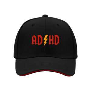 ADHD Lightning Bolt Logo Mens Baseball Cap Gift for ADHD Awareness Day or Birthday Party for Adults and Teens