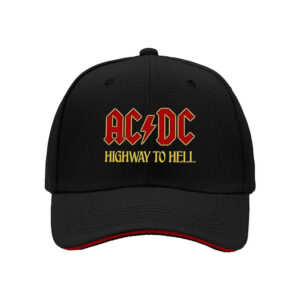 ACDC Highway to Hell Logo Mens Baseball Cap Rock Music Fan Gift for Birthday Christmas Holiday Party