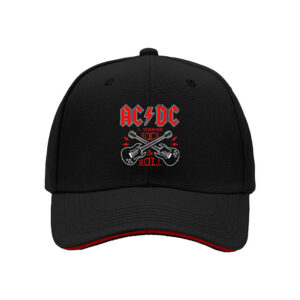 ACDC I Wanna Rock and Roll Cross Guitar Mens Baseball Cap Rock Music Gift for Men Birthday Christmas Holiday