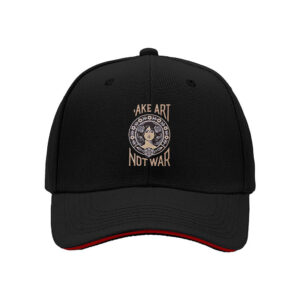 Make Art Not War Women Face Floral Design Mens Baseball Cap Peace Gift for Valentine's Day and Christmas