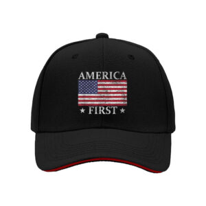 America First Flag Print Baseball Cap for Men Patriotic USA Independence Day Memorial Day Gift