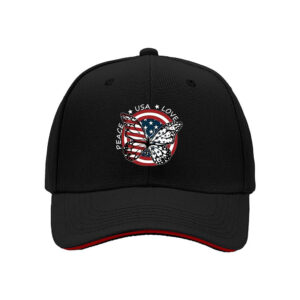 USA Flag Butterfly Peace Love Hat Men Patriotic Independence Day Gift 4th of July American Flag Design Cap