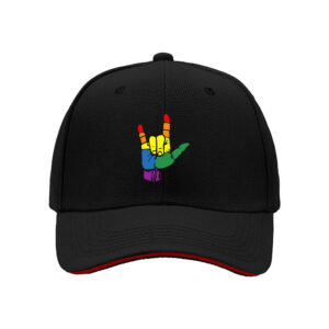 Rainbow Rock Hand Sign Baseball Cap for LGBTQ Pride Events Men's Festival Gift Hat