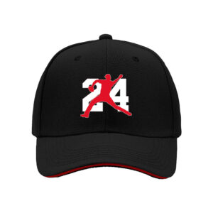 Red 24 Baseball Player Silhouette Hat for Men Sports Fans Birthday Christmas Gift