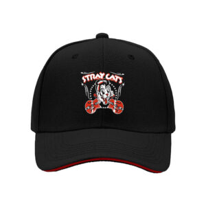 Stray Cats Rockabilly Guitar Cat Print Men's Baseball Cap for Music Fans Holiday Gift