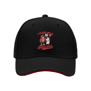 I Stand With Harvard FDT Bear and Penguin Hat for College Fans Holiday Gift Men's Baseball Cap