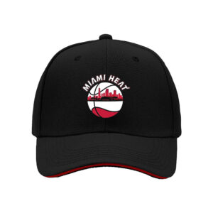 Miami Heat Basketball Logo Hat Men's Baseball Cap City Skyline Design Sports Fan Gift for Christmas and Birthday