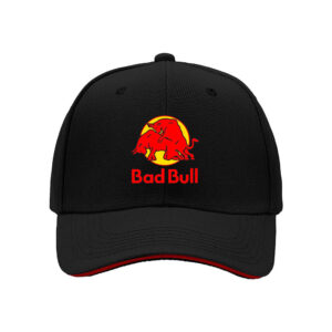 Bad Bull Logo Men's Baseball Cap Red Bull Design Gift for Father's Day and Birthday Party Wearable Fashion Accessory