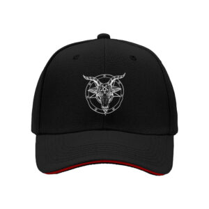 Baphomet Goat Head Pentagram Hat Men's Baseball Cap Occult Gift for Halloween Satanism Festival Party Wear