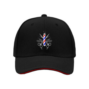 Barber Pole Scissors Comb Mens Baseball Cap Haircut Gift for Men Father's Day Birthday Present Stylish Barbershop Hat