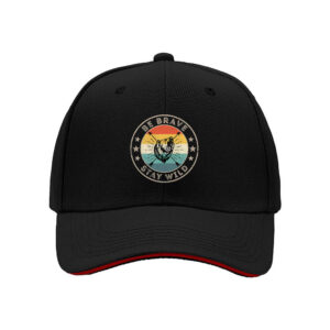 Bear Head Be Brave Stay Wild Vintage Logo Mens Baseball Cap Outdoor Adventure Gift for Father's Day and Birthday