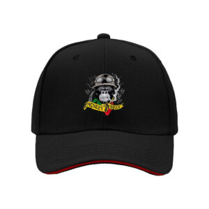 Monkey Biker Gorilla Helmet Logo Men's Baseball Cap Gift for Motorbike Enthusiasts Birthday Holiday Present