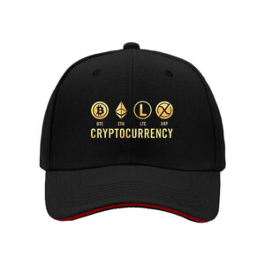 Cryptocurrency BTC ETH LTC XRP Logo Men's Baseball Cap Gift for Crypto Enthusiasts Holiday Present