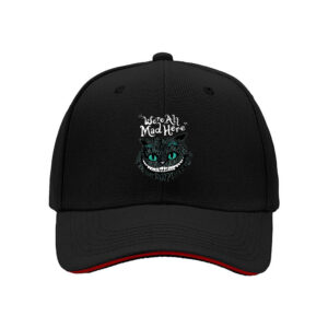 We're All Mad Here Cheshire Cat Print Baseball Cap for Men Halloween Costume Gift Party Wear Funny Statement Hat