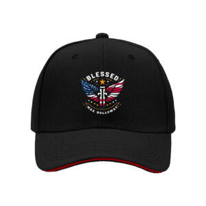 Blessed Max Holloway American Flag Wings Cross Hat Men Patriotic MMA Fighter Gift for Independence Day and Christmas