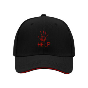 Blood Handprint Help Horror Movie Fan Men's Baseball Cap Halloween Gift for Horror Lovers and Thriller Fans