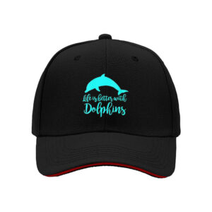 Dolphin Lover Life Is Better With Dolphins Hat for Men Beach Ocean Gift Summer Holiday Birthday Present