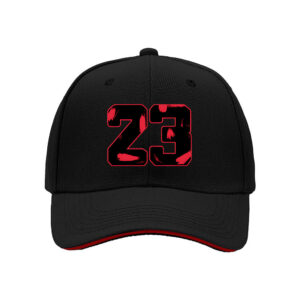 Red 23 Number Print Baseball Cap for Men Sports Fans Birthday Gift Christmas Holiday Present