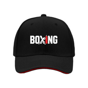 Boxing Puncher Silhouette Red Bag Design Men's Baseball Cap Sport Gift for Boxing Fans Father's Day Present