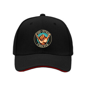 Jiu Jitsu Forever Hand Sign Logo Men's Baseball Cap Gift for BJJ Fans Martial Arts Enthusiasts Birthday Christmas Present