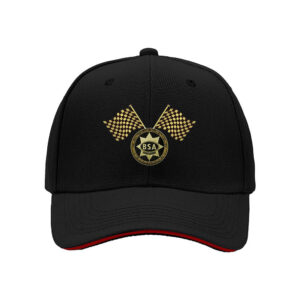BSA Motorcycles Checkered Flag Logo Men's Baseball Cap Racing Gift for Motorcycle Enthusiasts Birthday Holiday Present